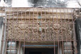 Intricately carved lintel in situ